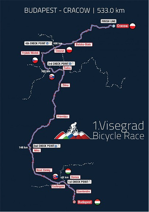 1. V4 Kerékpárverseny - Útvonal
