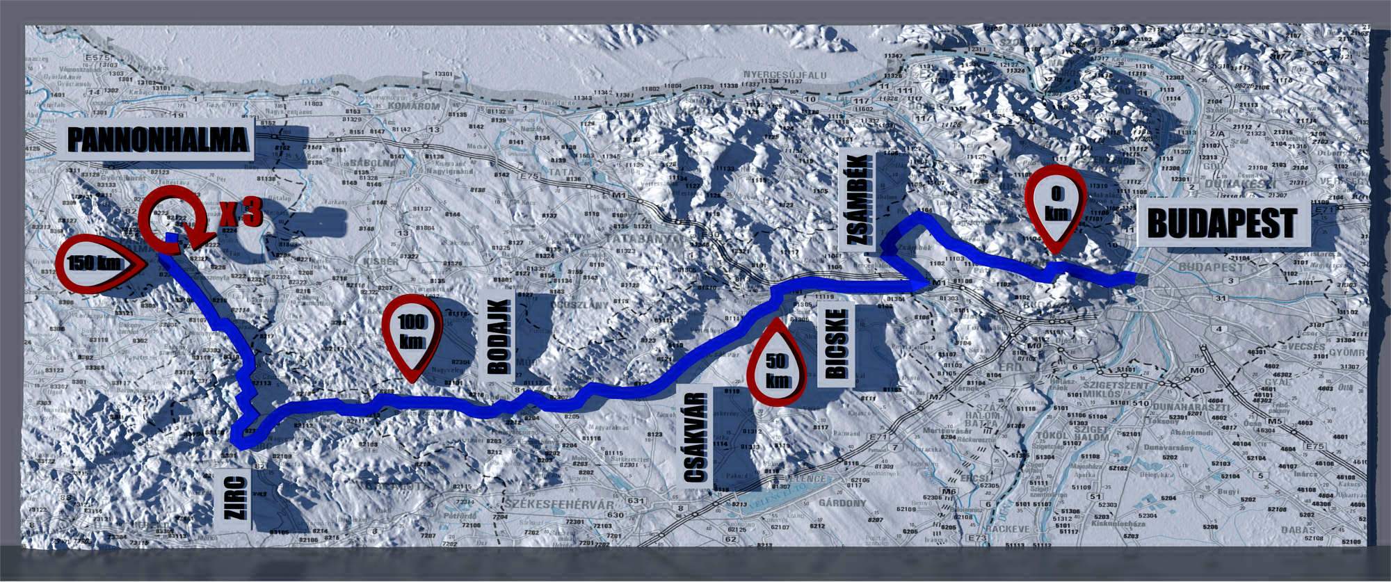 Versenyútvonal térkép 2017