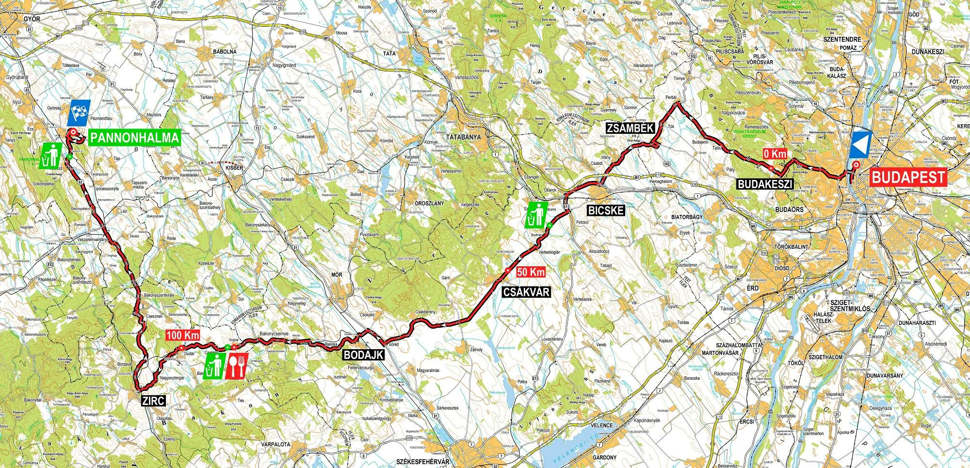 Map Budapest Pannonhalma 2023 kicsi